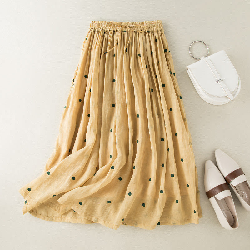 pleated skirt with elastic waist