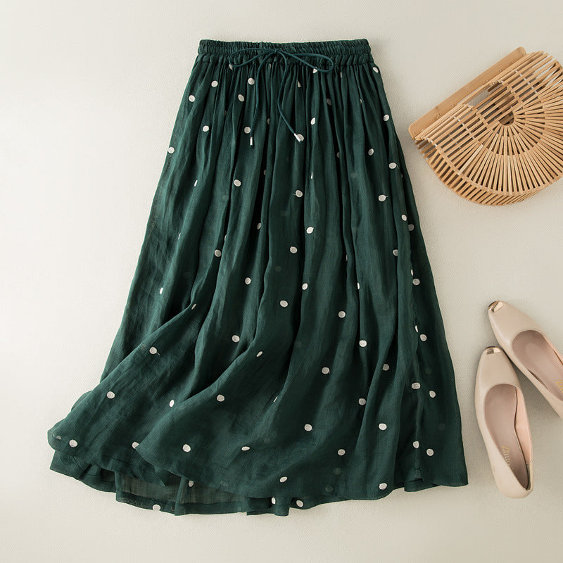 pleated skirt with elastic waist