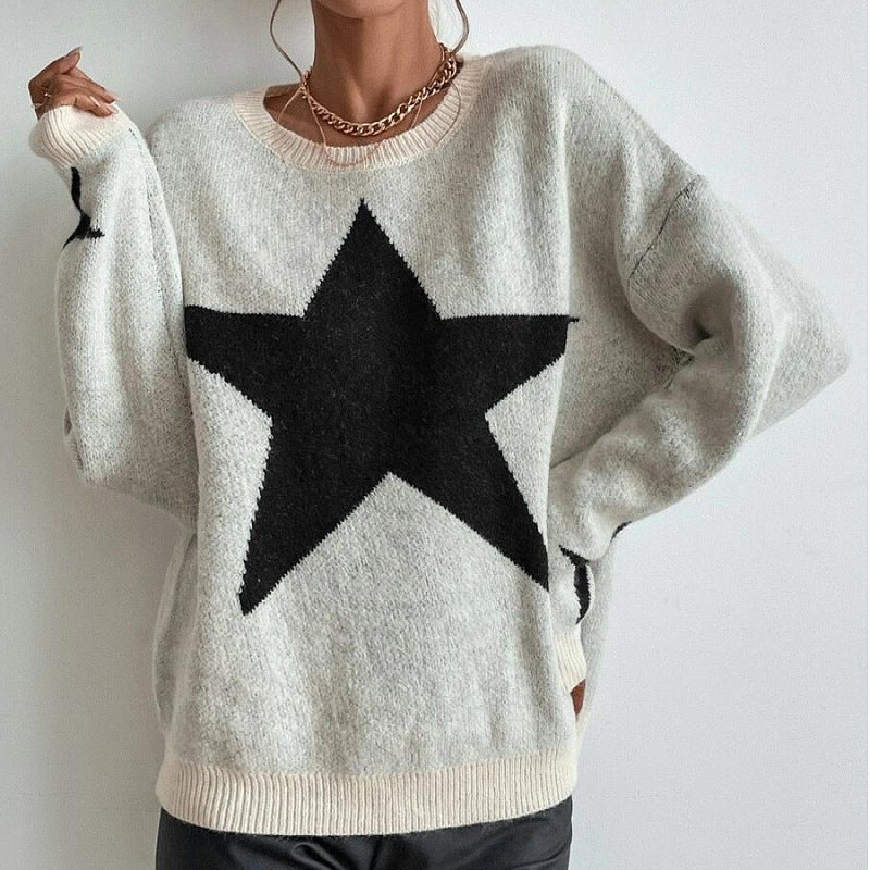 star detail knitted sweater