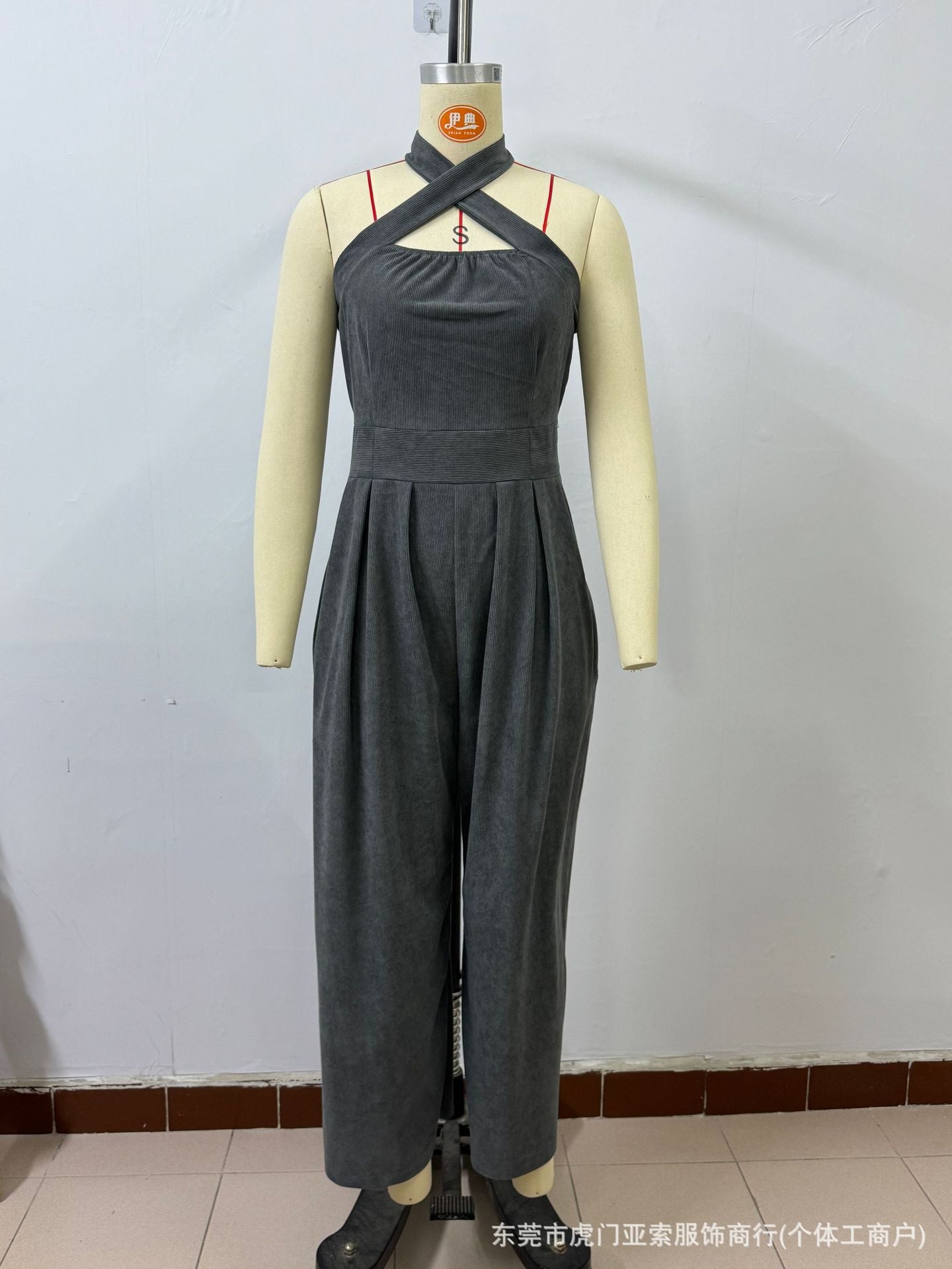 cross-neck jumpsuit