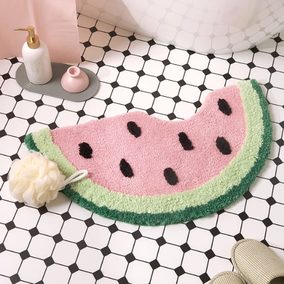 Watermelon-absorbent bathroom floor mat