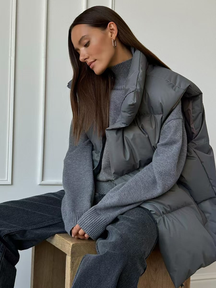 women's stand-up collar puffy vest