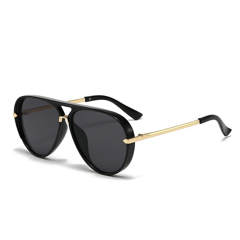 vivid color translucent large frame aviator sunglasses