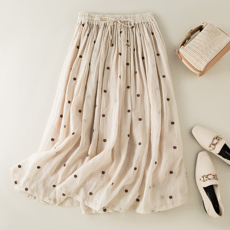 pleated skirt with elastic waist