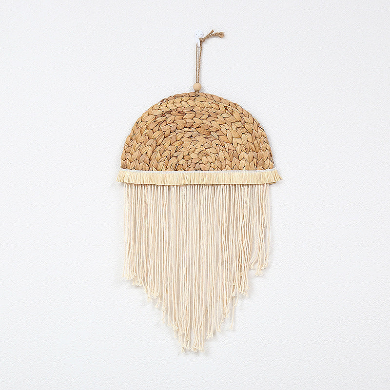 Half round fringe pendant wall hanging