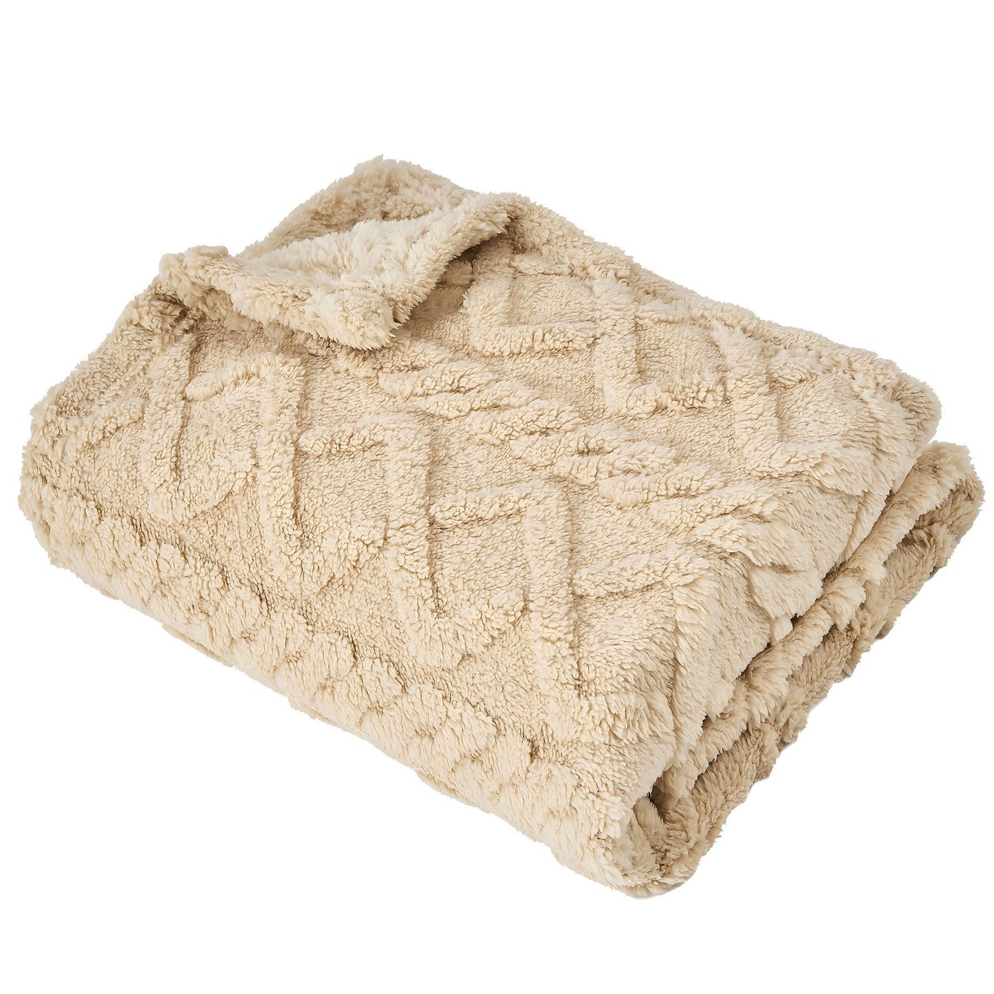 thick blanket with solid jacquard cotton fleece in multiple colors