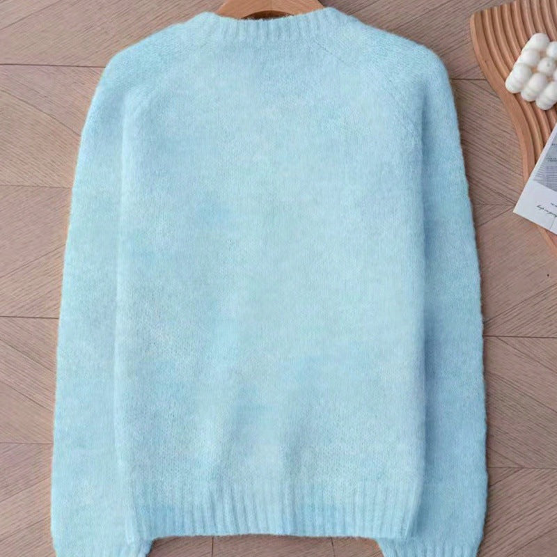 long-sleeved sweater, round-neck pullovers