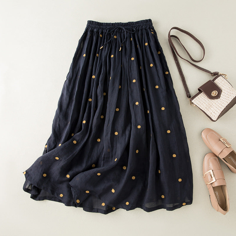 pleated skirt with elastic waist