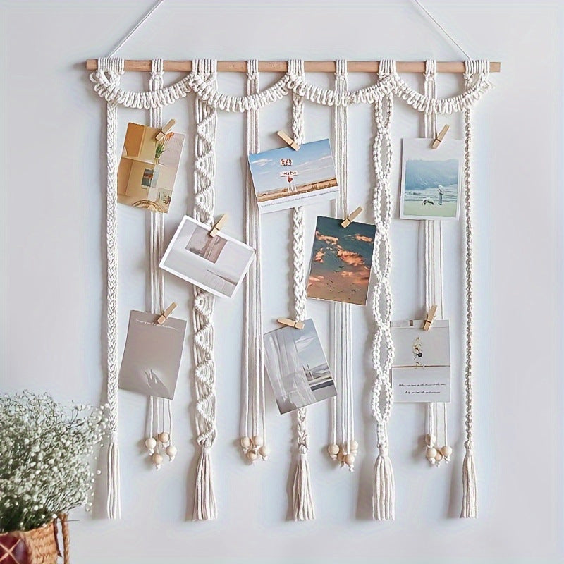 Wind woven photo wall, Bohemian hanging ornaments