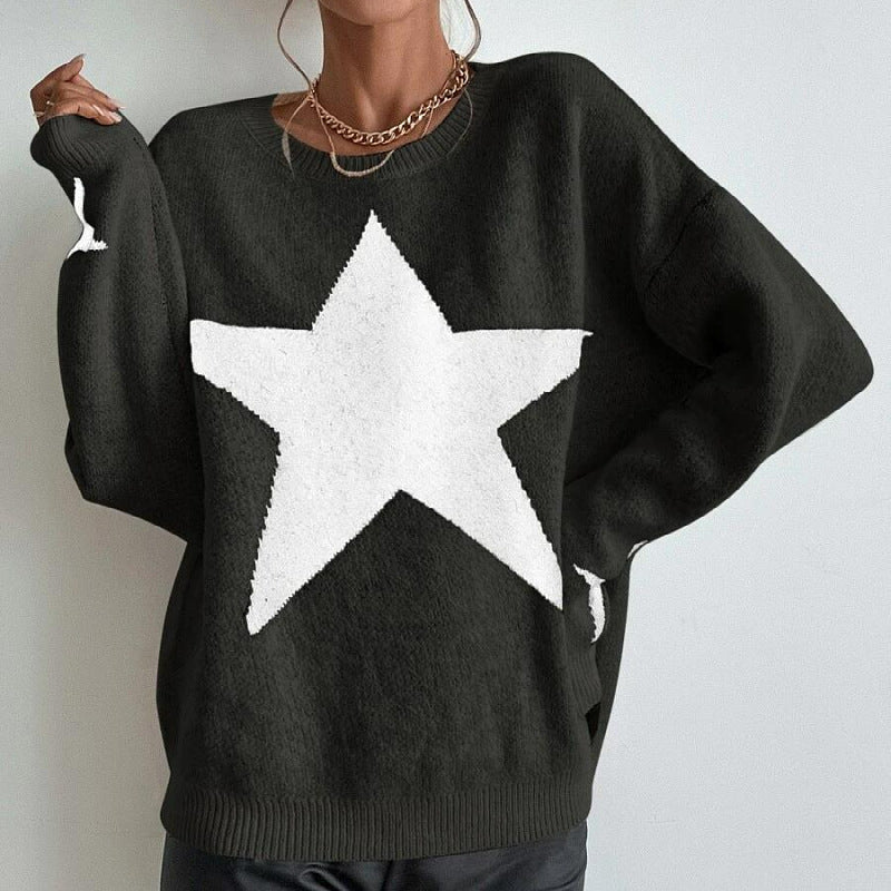 star detail knitted sweater