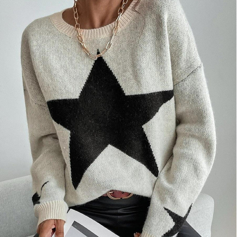 star detail knitted sweater