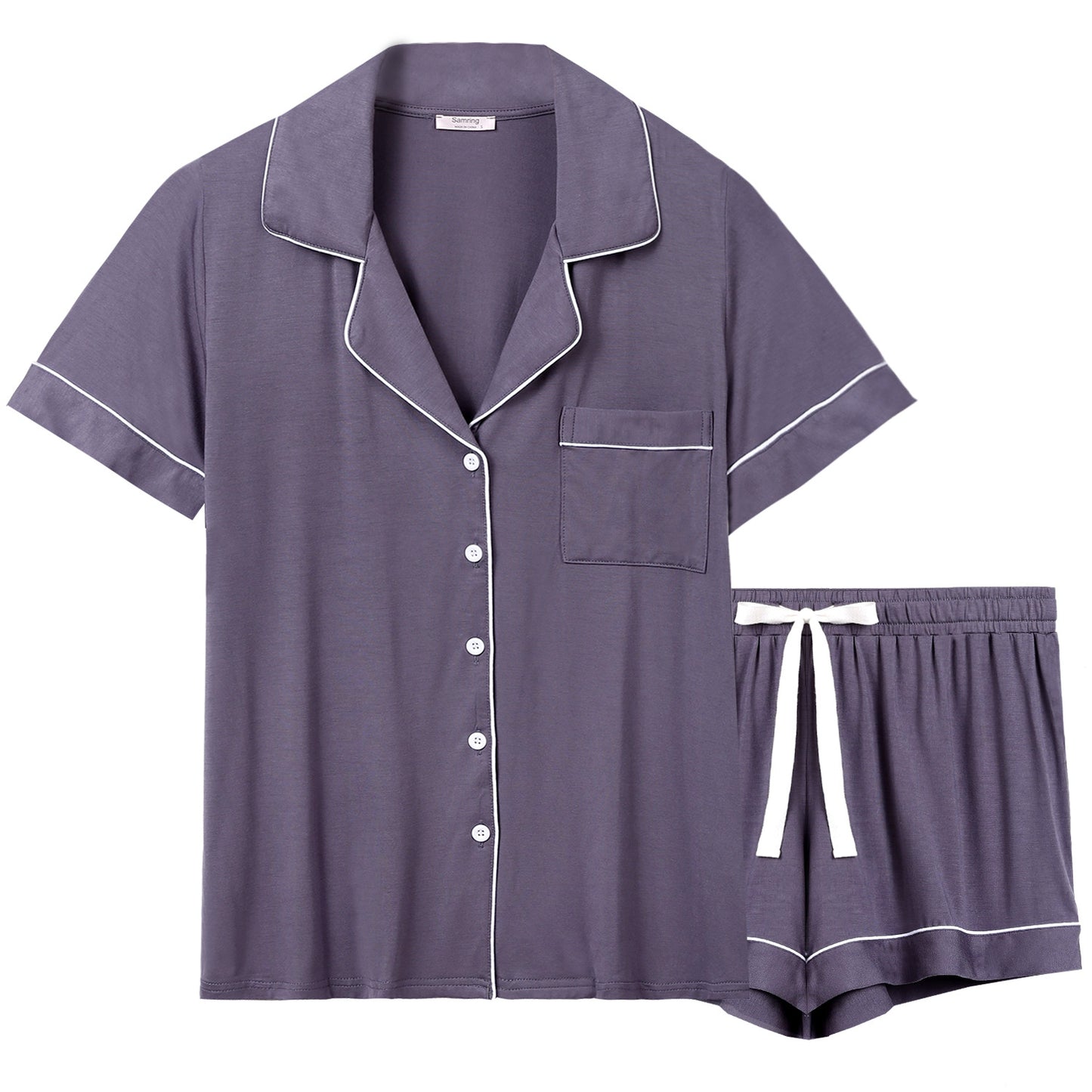 Modal pajama short-sleeved shirt and shorts two-piece set