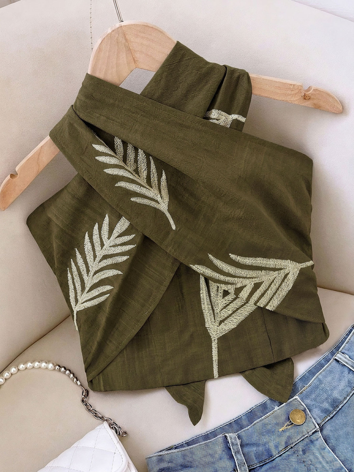 linen Criss cross halter top