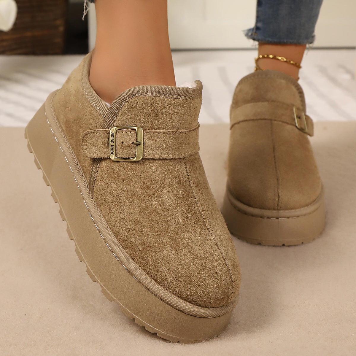 thick-soled short snow boots