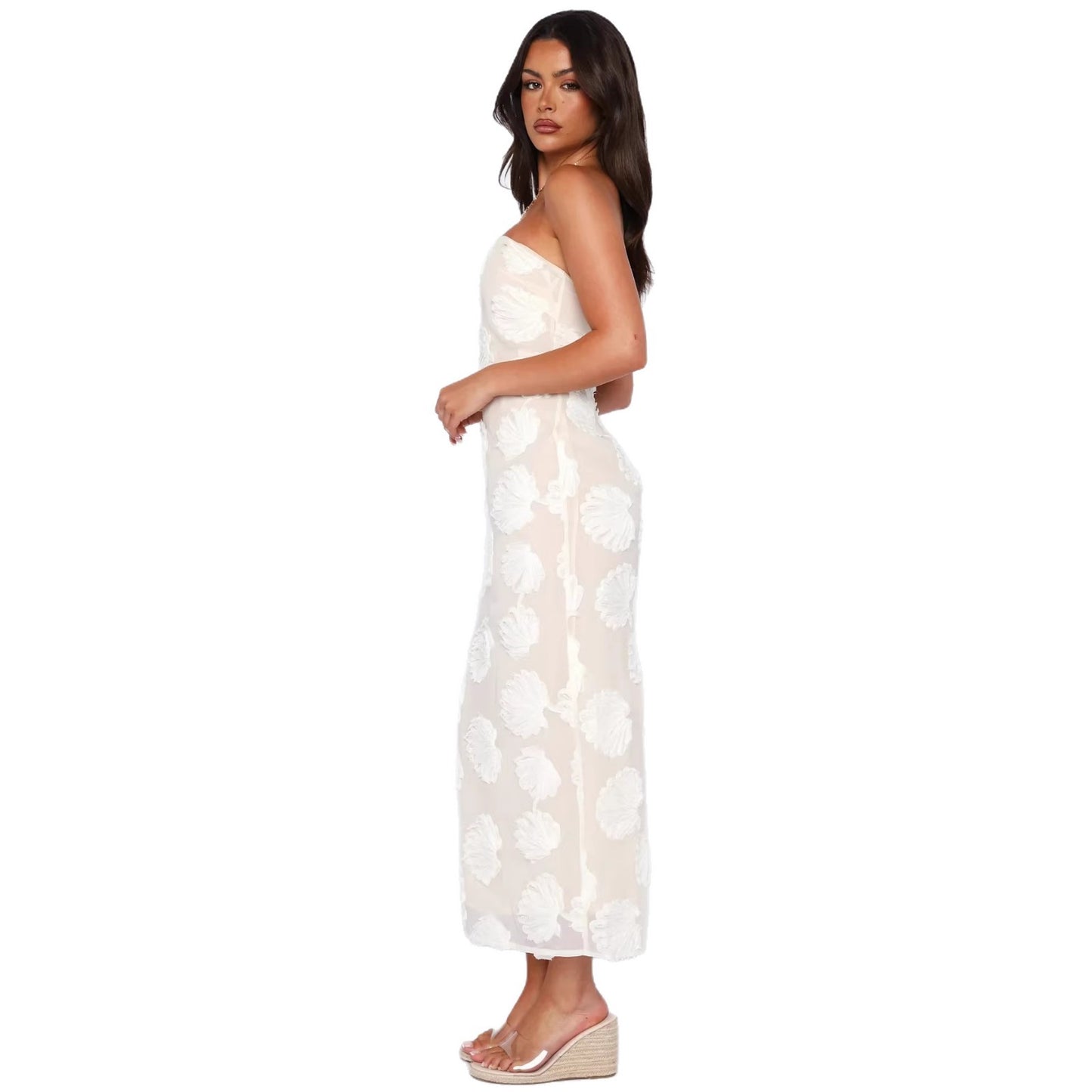 strapless midi dress