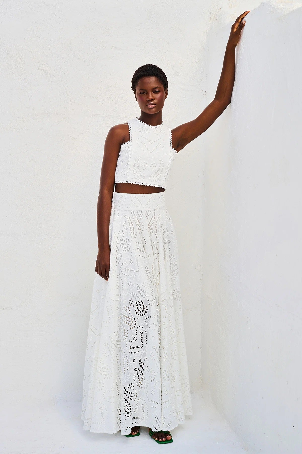 detailed eyelet two-piece set