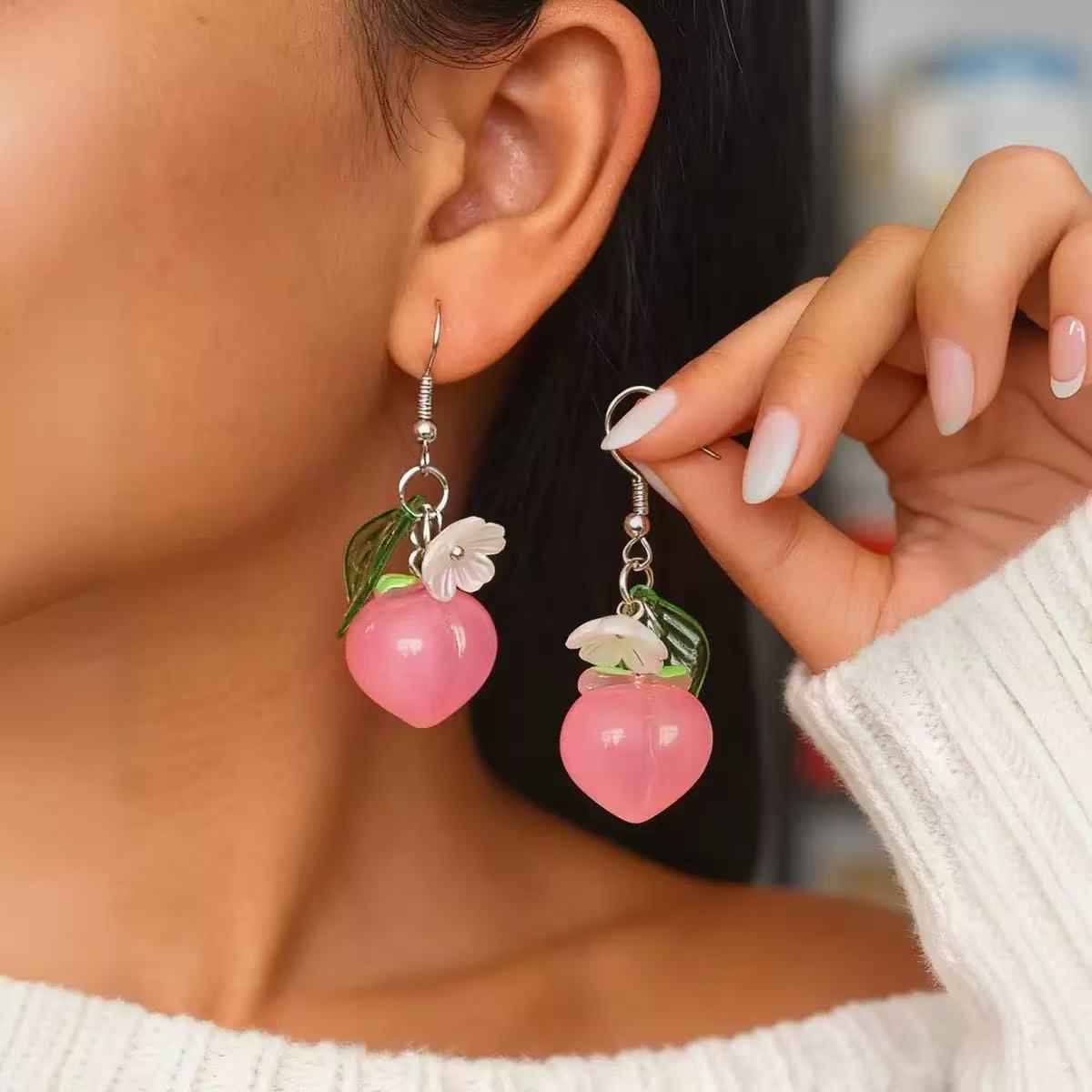 blueberry pendant earrings