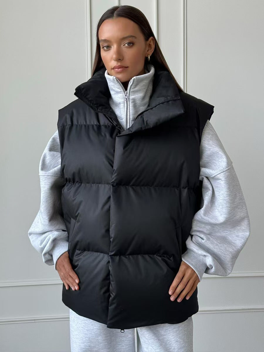 women's stand-up collar puffy vest