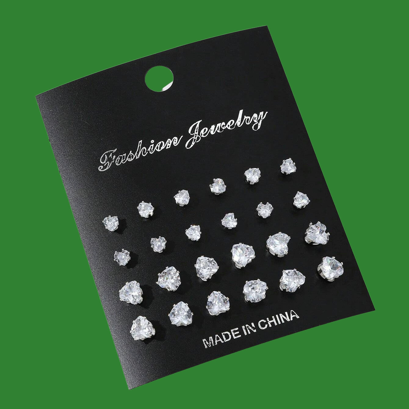 set of elegant six-pronged crystal ear studs