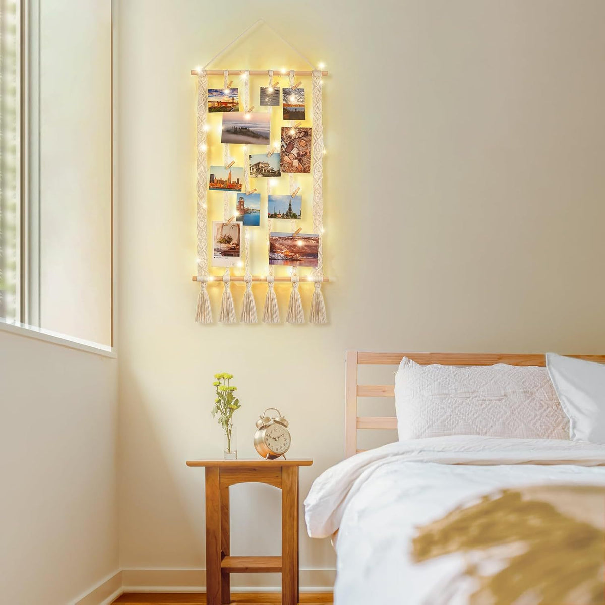 Wind woven photo wall, Bohemian hanging ornaments