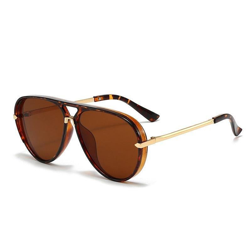 vivid color translucent large frame aviator sunglasses