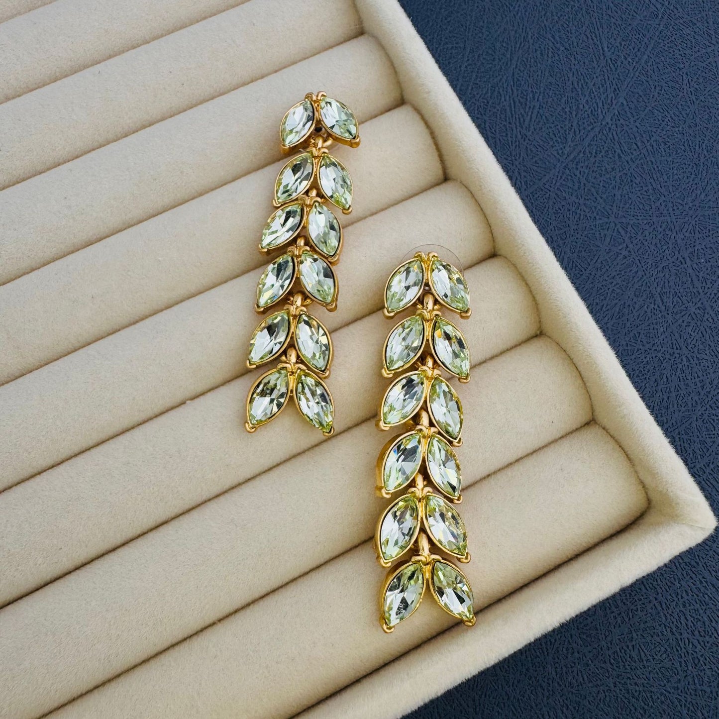 long tassel crystal earrings, S925 silver needle