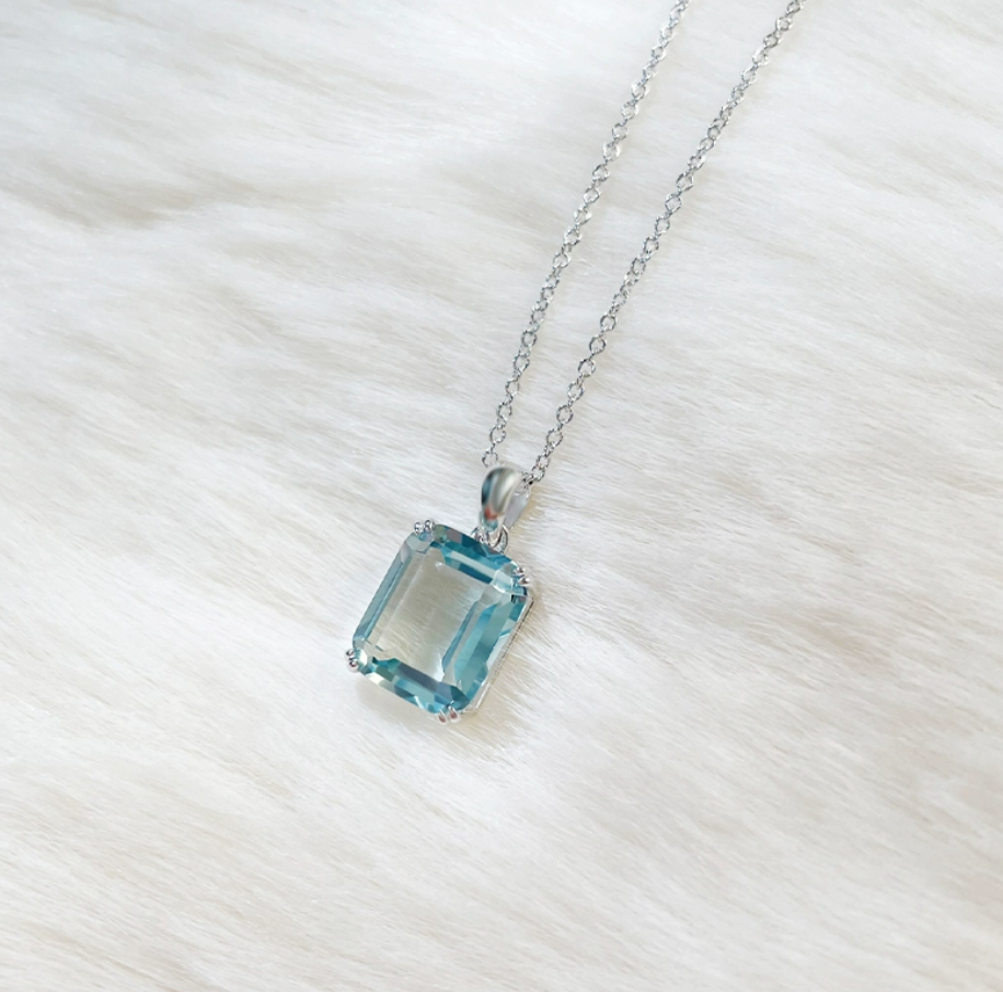 Sapphire pure silver necklace S925