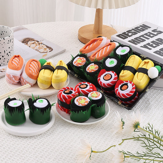 sushi or pizza sock gift set