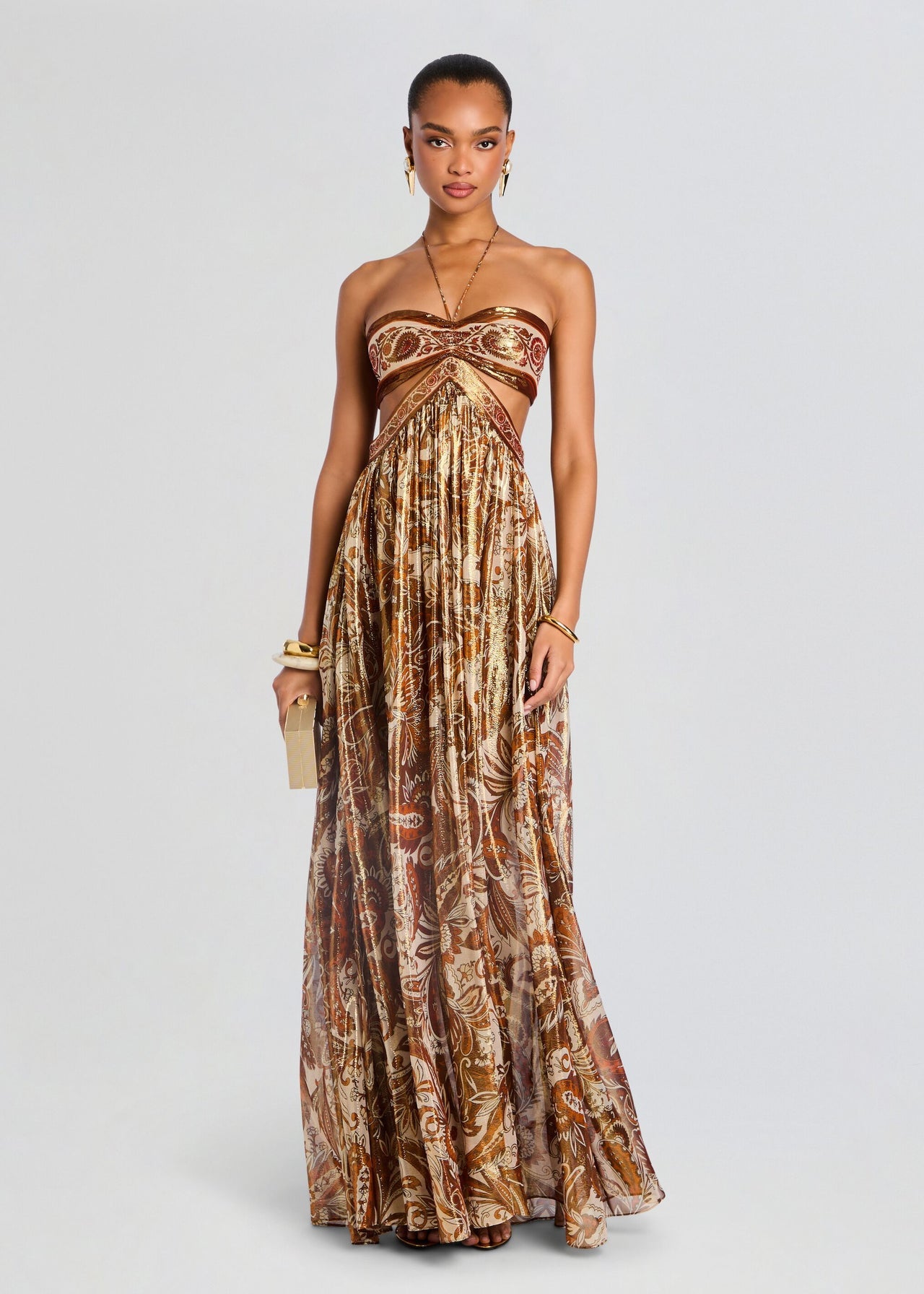 long gown with bandeau detail