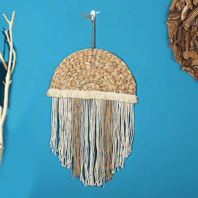 Half round fringe pendant wall hanging