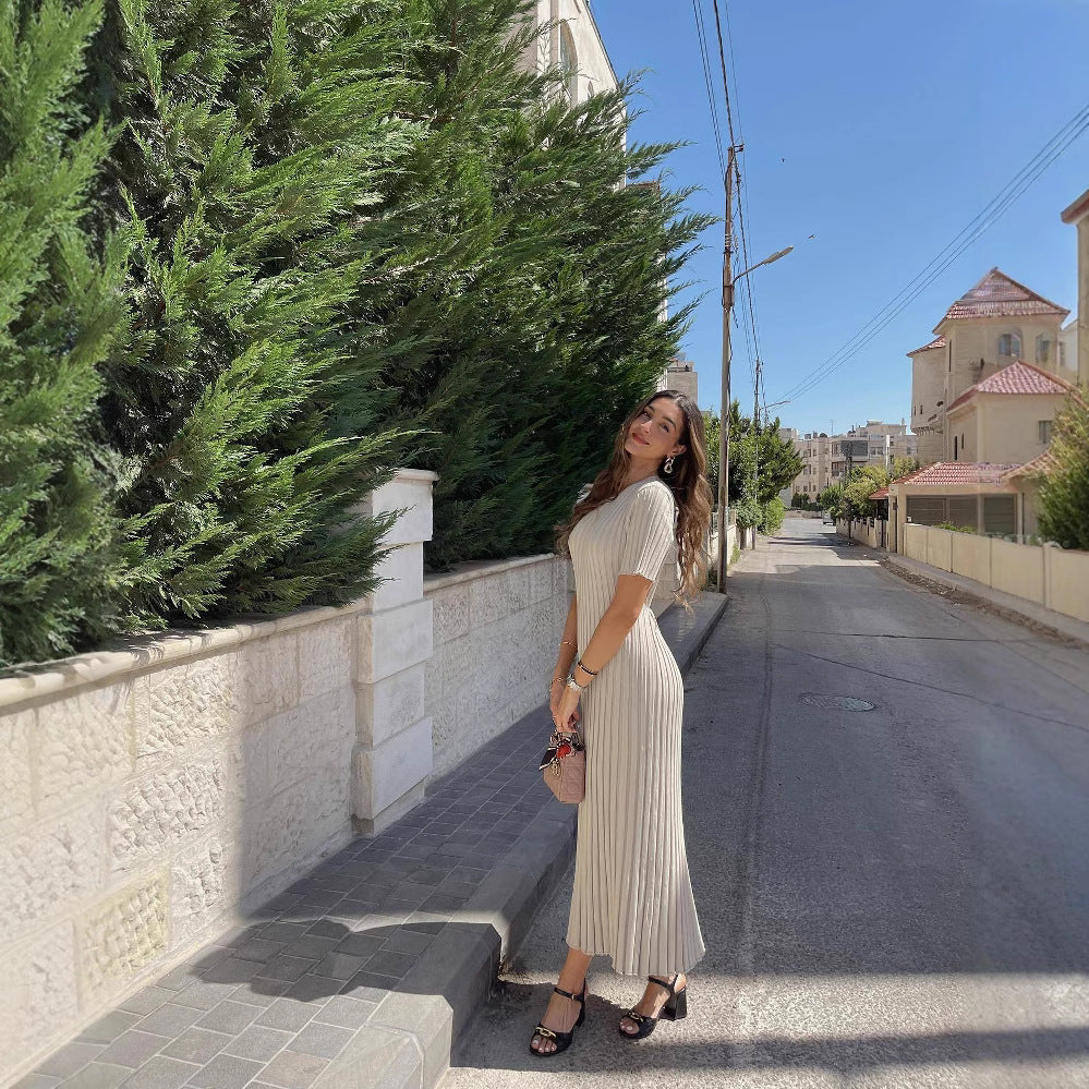 slimming knitted long dress