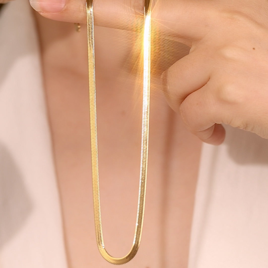 18K plated flat chain