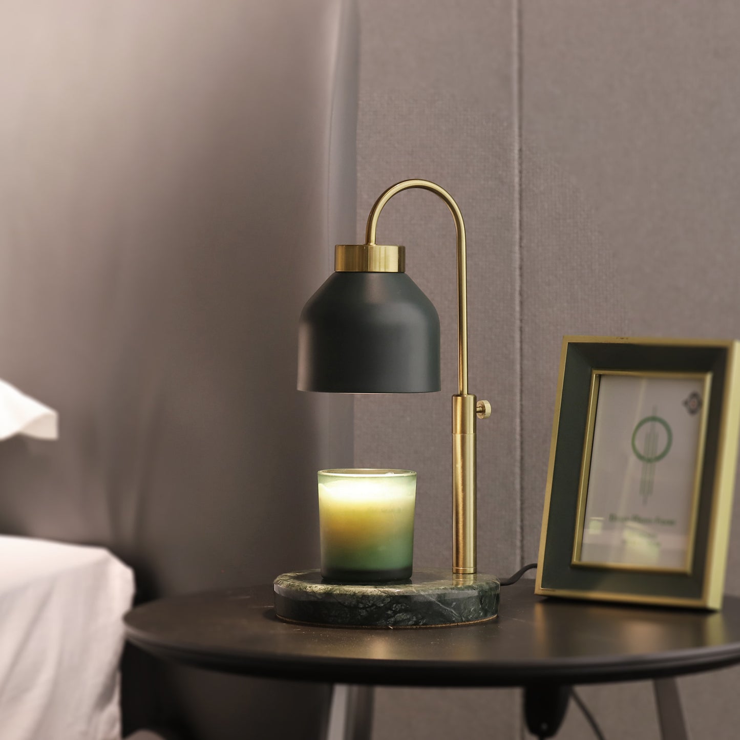 Marble melting candle lamp