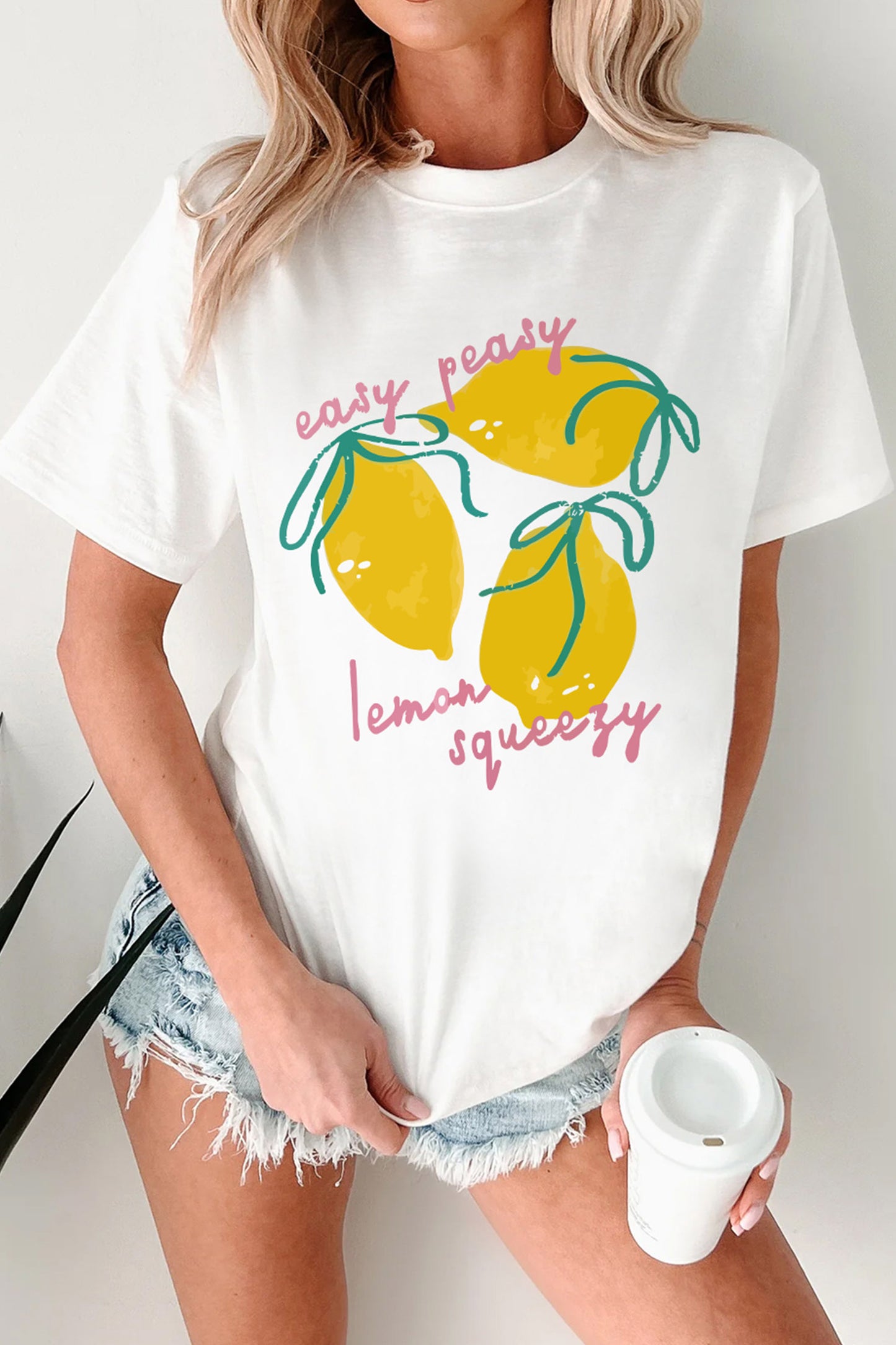 White Easy Peasy Lemon Squeezy Graphic Tee