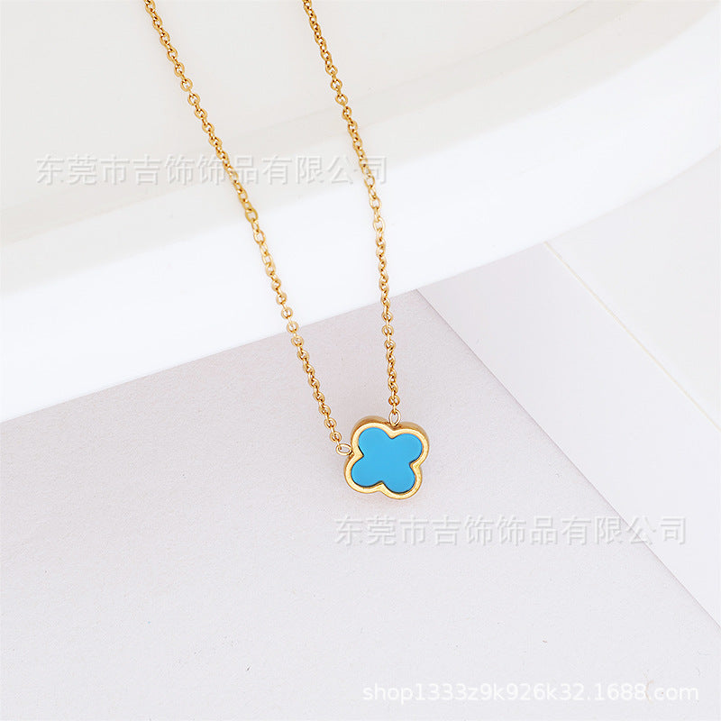 Lucky Double-sided 18k mother-of-Pearl Necklace pink