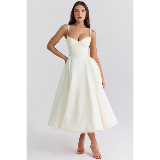 princess dress with lace hem
