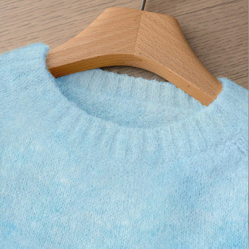 long-sleeved sweater, round-neck pullovers