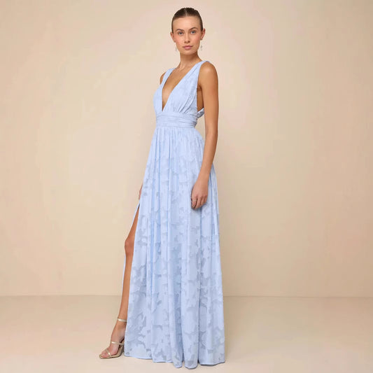 Backless halter dress for women