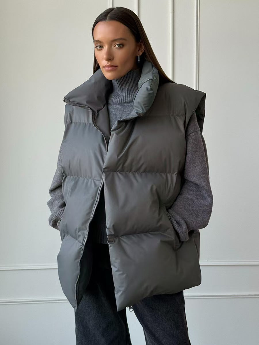 women's stand-up collar puffy vest