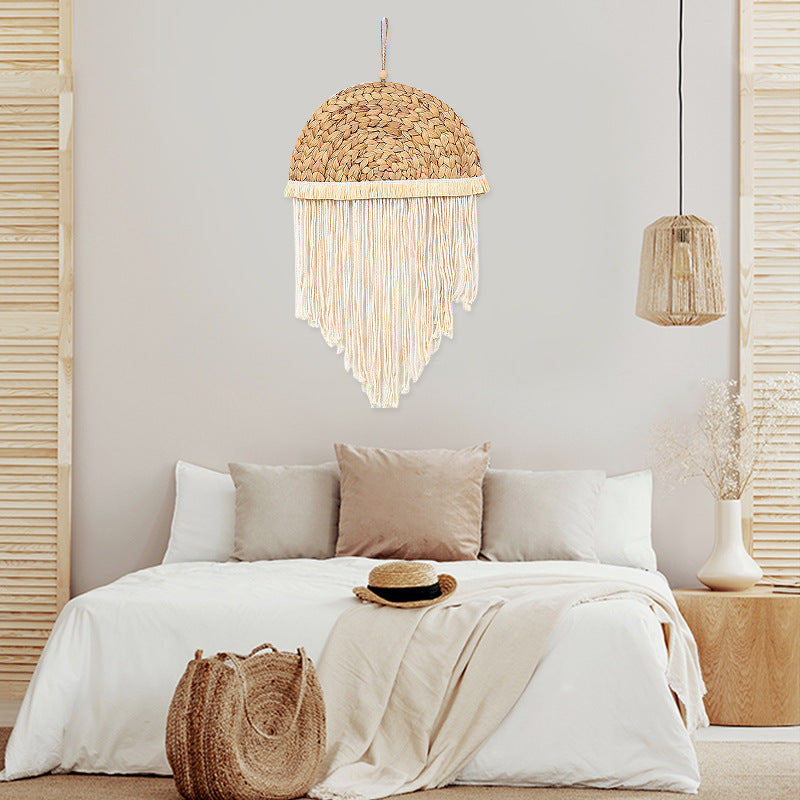 Half round fringe pendant wall hanging