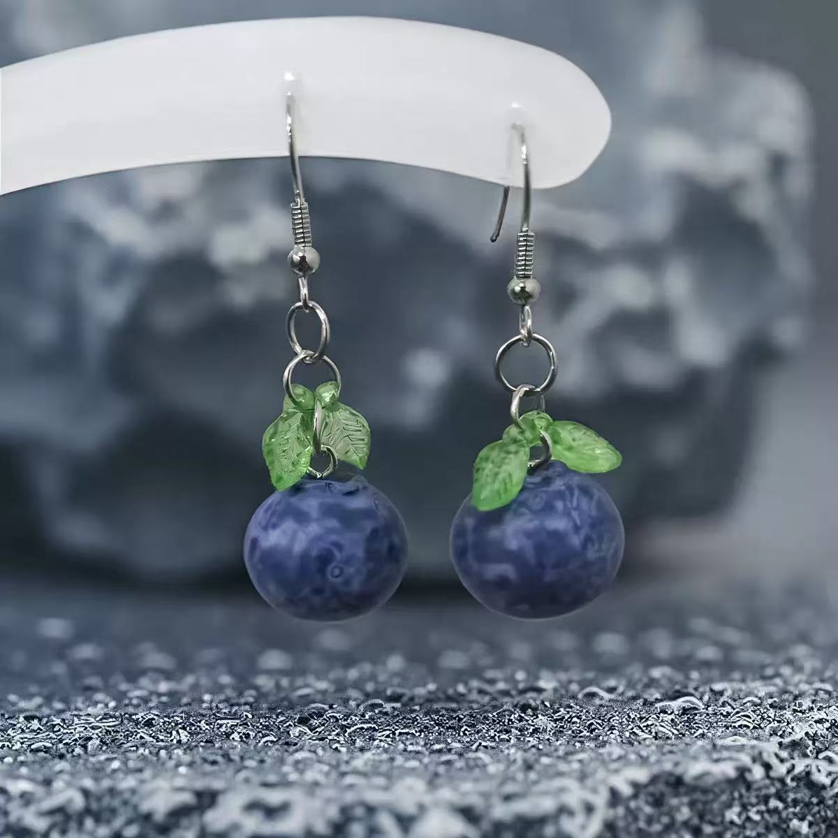 blueberry pendant earrings