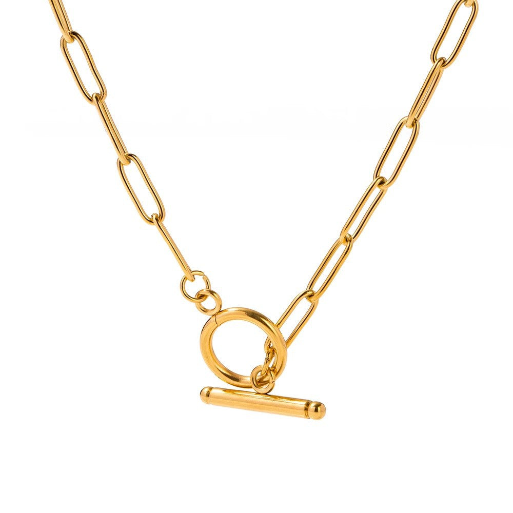 Wind-plated 18K cross chain necklace