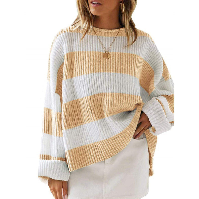long-sleeved knitted sweater