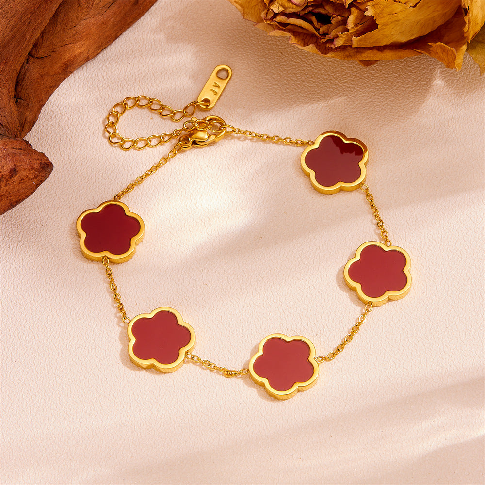 Plant Fritillaria five-leaf petal bracelet