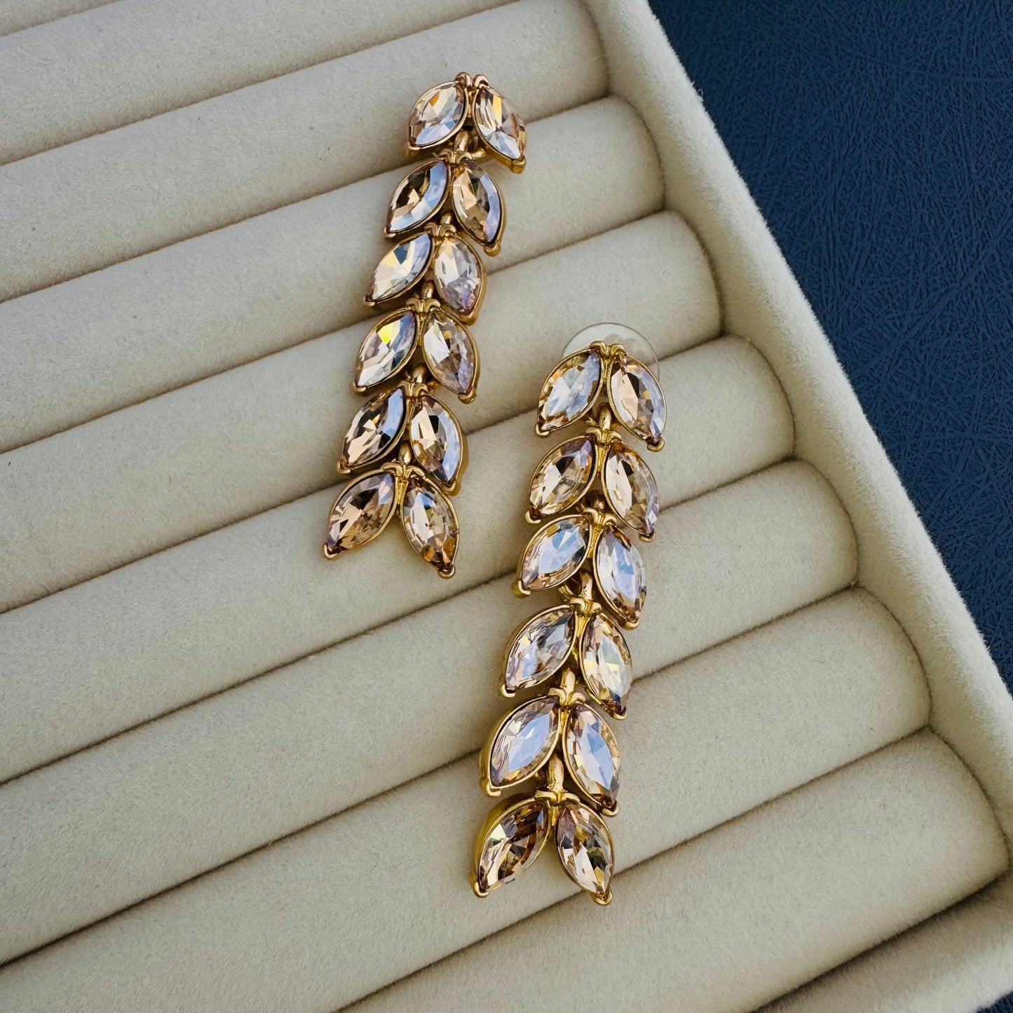 long tassel crystal earrings, S925 silver needle