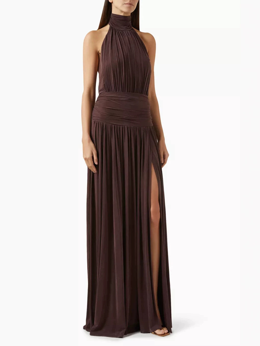 backless halter dress