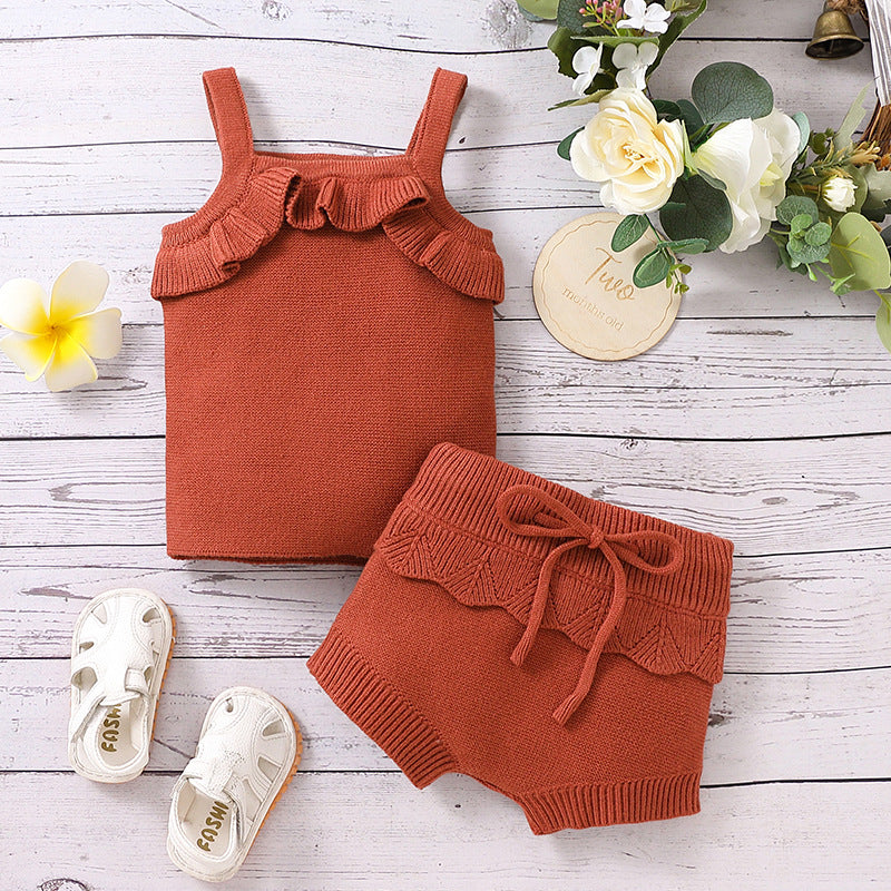 knitted 2pcs set summer