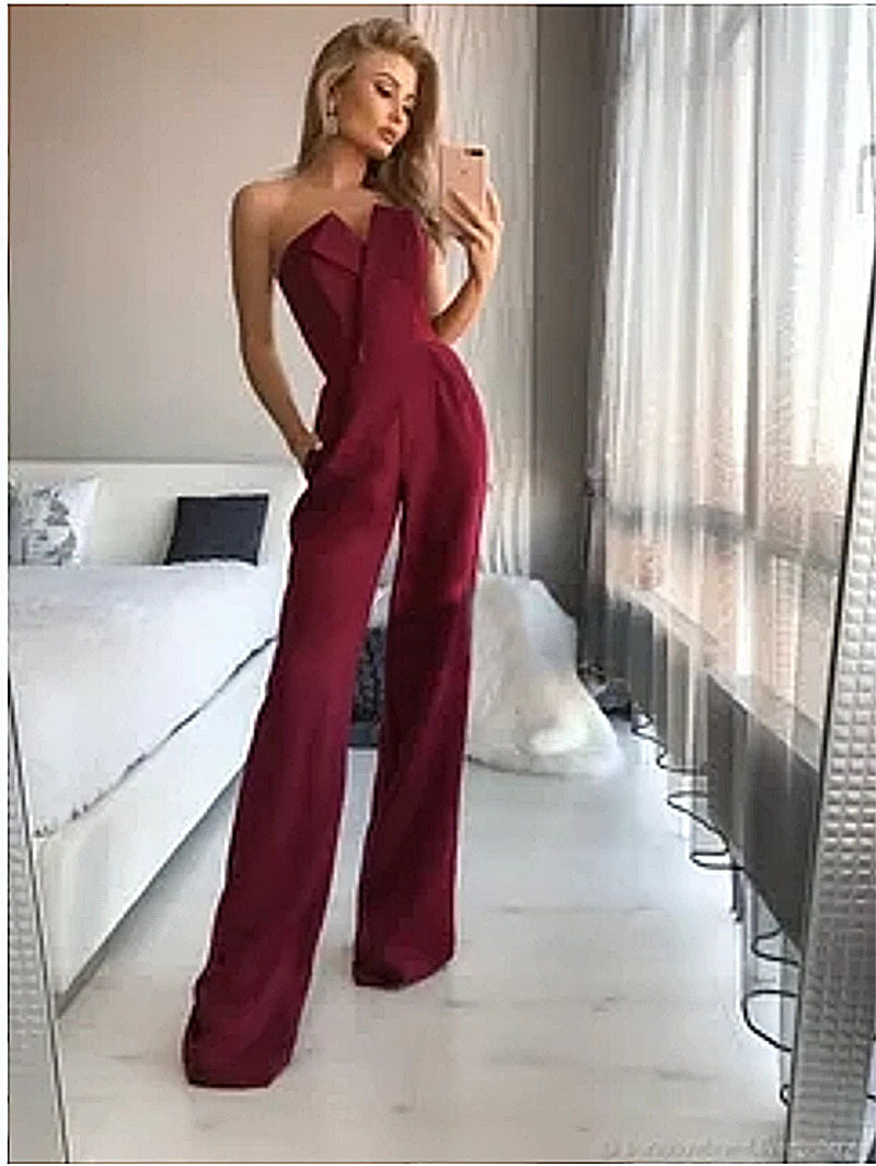 slanted lapel, mid-waist, elegant jumpsuit