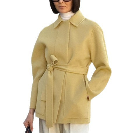 long lapel long-sleeved overcoat
