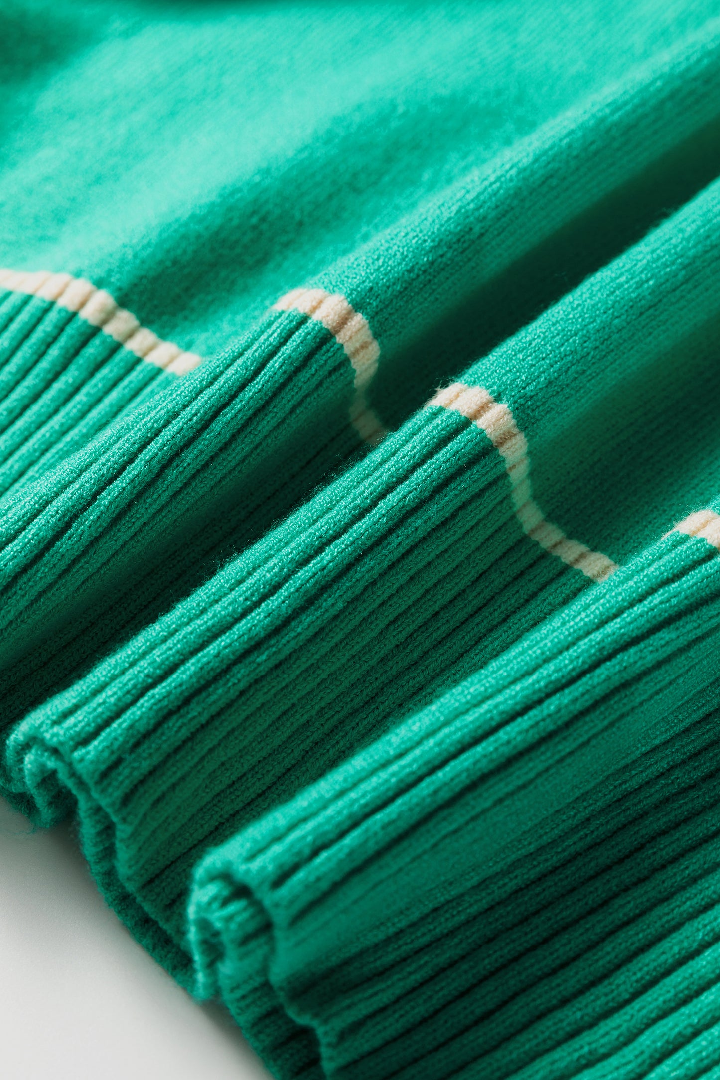 Sea Green Contrast Detail Drop Shoulder Baggy Sweater